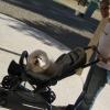 Jess taking Pepe for a walk